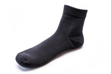 Simple yet striking, black cotton socks stand out against a crisp white background, perfect for highlighting your