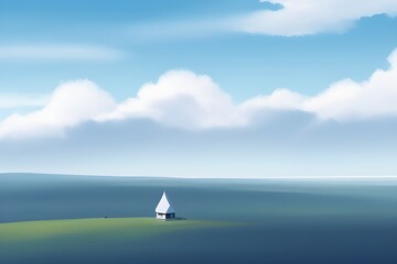 Blue Sky Isolated on White Background