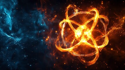 Obraz premium Interaction of nuclear fuel with control rods during fission, regulating energy output