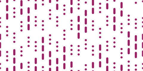 Bordo vertical dashed line with rounded corners of morse sos code as seamless pattern on white bg. Abstract background with specific signs. Geometric vector texture © Kusandra