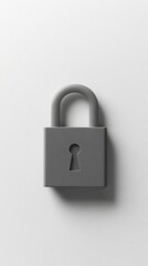 Gray Lock Symbol on White Background for Enhanced Security Measures and Protection