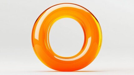 3D letter "O" on a white background, isolated, part of the alphabet.