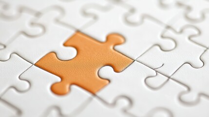 Fototapeta premium Orange Puzzle Piece Close Up