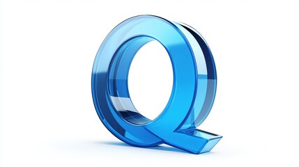 Letter "Q" in 3D, freestanding on white background, alphabet