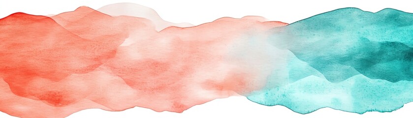 Fototapeta premium A beautiful abstract watercolor background featuring soft shades of red and teal, perfect for artistic and creative projects.