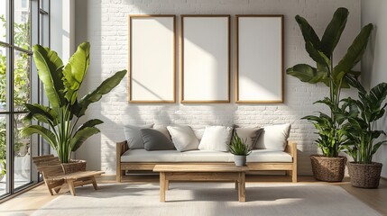 Fototapeta premium a living room with a couch