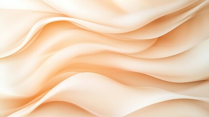 Fototapeta premium Soft, flowing fabric texture in a warm, peach hue, ideal for background or textile design inspiration.