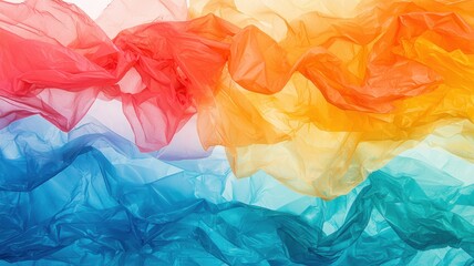 Fototapeta premium Vibrant colors blend seamlessly in a delicate fabric flow, creating an abstract background perfect for artistic projects.
