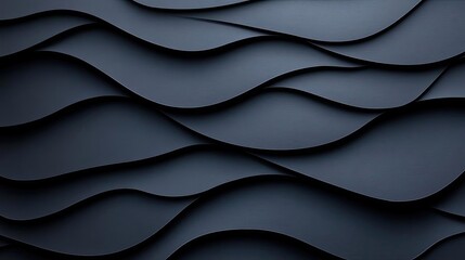 Fototapeta premium Stylish abstract waves create a modern and sleek texture on a dark surface, perfect for backgrounds and design projects.