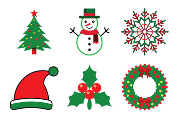 christmas icons set