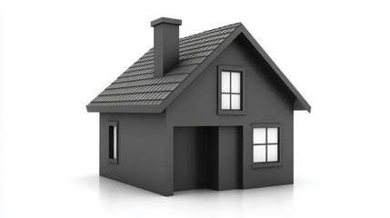 Minimalist House Symbol in Dark Gray on White Background for Modern Designs