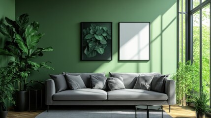 Modern Green Living Room Interior Design