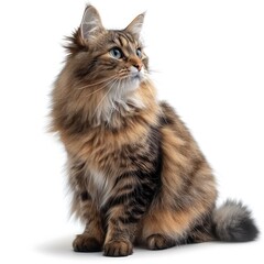 Obraz premium Adorable Fluffy Cat with Blue Eyes