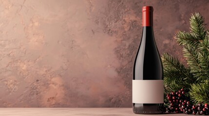 Personalized wine bottle with custom label, festive occasion, 3D illustration