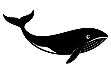 Whale Silhouette, Vector Illustration, Animal Wildlife Clipart