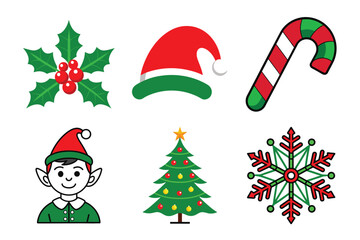christmas icons set