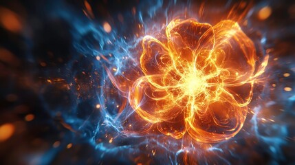 Fusion of nuclear and atomic fission processes, depicting energy interplay and control