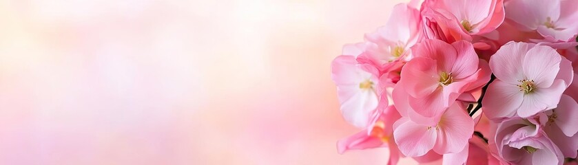 Delicate pink flowers create a serene and dreamy background, perfect for spring-themed designs and floral compositions.