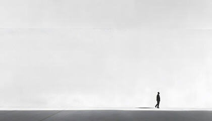 A large expanse of blank space with just a tiny dot or small shape in the corner, emphasizing minimalism