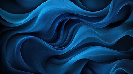 Obraz premium Elegant blue waves create a dynamic and fluid motion, perfect for backgrounds and artistic projects.