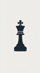 Fototapeta premium Chess Piece Icon in Black on White Background - Modern Minimalist Design