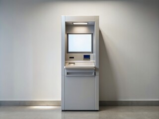 Fototapeta premium This blank ATM screen is a canvas waiting for your creative touch, allowing you to craft a unique