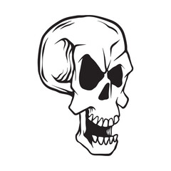 Happy skull hand drawn llustration