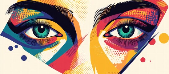 Close-Up Eyes Abstract Colorful Design