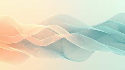 Abstract Flowing Wave Lines Pastel Background