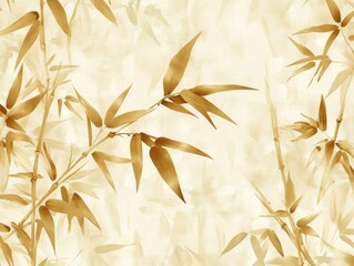 Golden Bamboo Watercolor Abstract Background