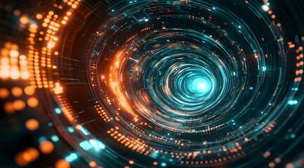 Obraz premium Futuristic Data dynamic futuristic tunnel
