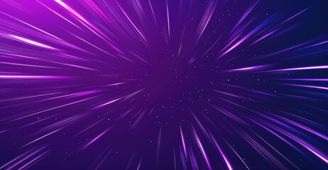 Fototapeta premium Abstract purple background with radial speed lines and stars. High quality photo