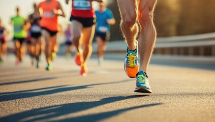Marathon Runners:  A Close-up View of Determination