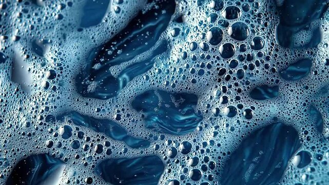 Top view of soap foam bubbles creating an abstract texture against a dark background