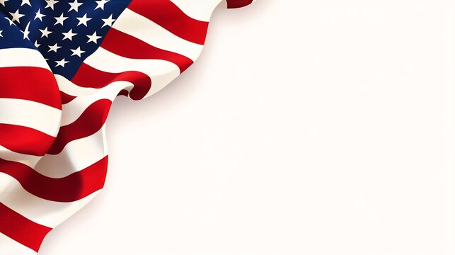 American Flag Draped in the Corner