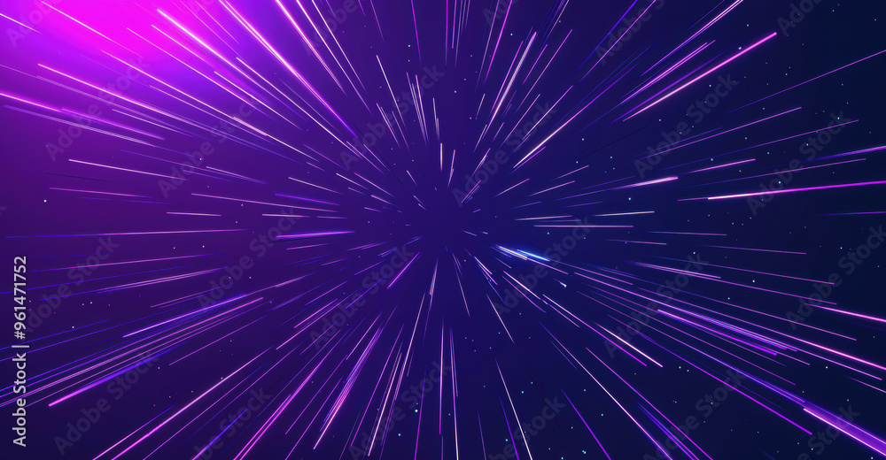 Poster abstract background with purple lights traveling at high speed through the universe. high quality ph