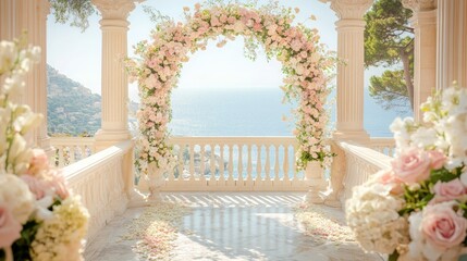 Floral Archway Wedding Ceremony