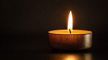A Single Candle Flame in the Dark