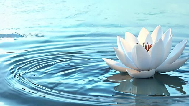 white lotus flower on water