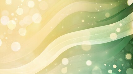 Abstract Green and Yellow Wavy Background with Bokeh