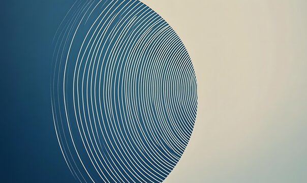 blue creative half circles minimal abstract pattern, Generative AI