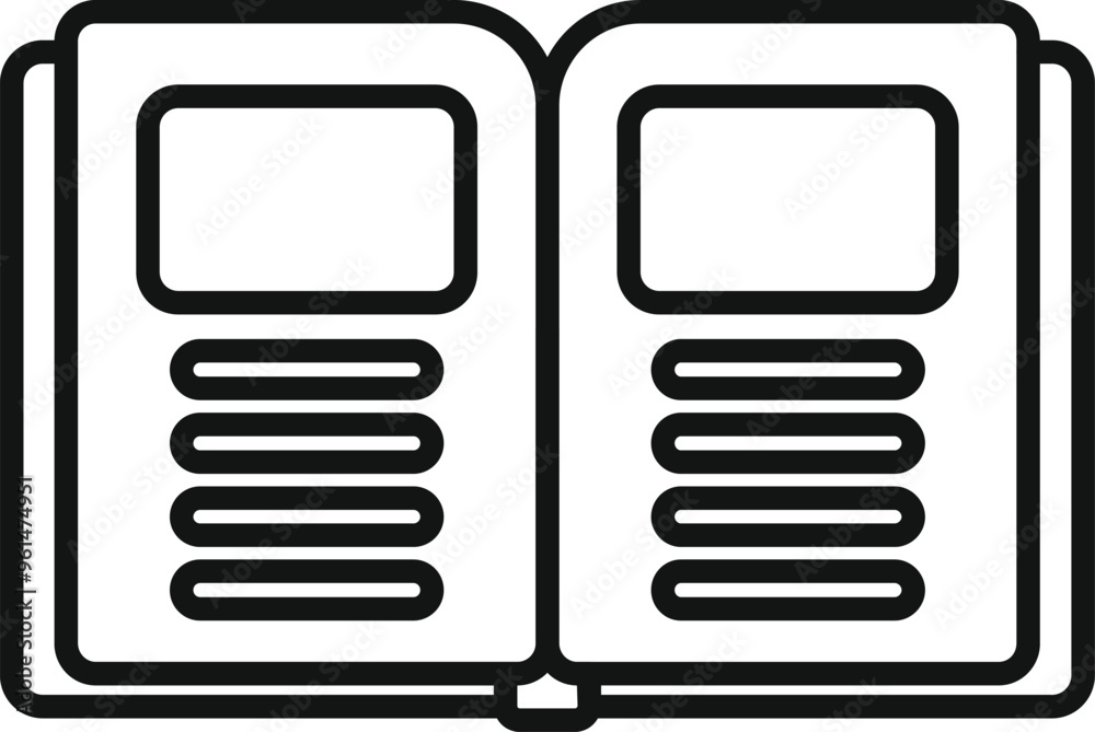 Poster open book with blank pages for text or images displaying