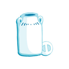 Milk pail illustration vector cute hand drawn drink