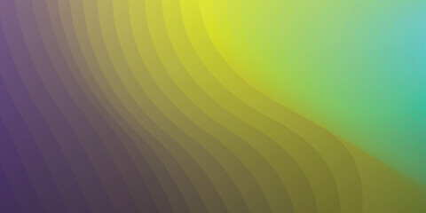 Wavy Paper Cut abstract background with green, yellow and gray gradations