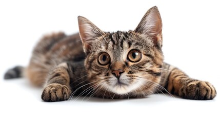 Obraz premium Cute Tabby Kitten Looking Up