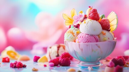 A Delicious and Colorful Ice Cream Sundae