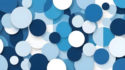 An abstract geometric background featuring crisp white and vibrant blue colors with perfectly aligned round shapes.