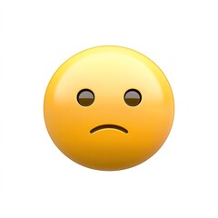 Fototapeta premium A simple emoji of an unimpressed face, yellow on a white background