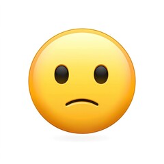 Fototapeta premium A simple emoji of an unimpressed face, yellow on a white background
