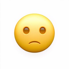 Fototapeta premium A simple emoji of an unimpressed face, yellow on a white background